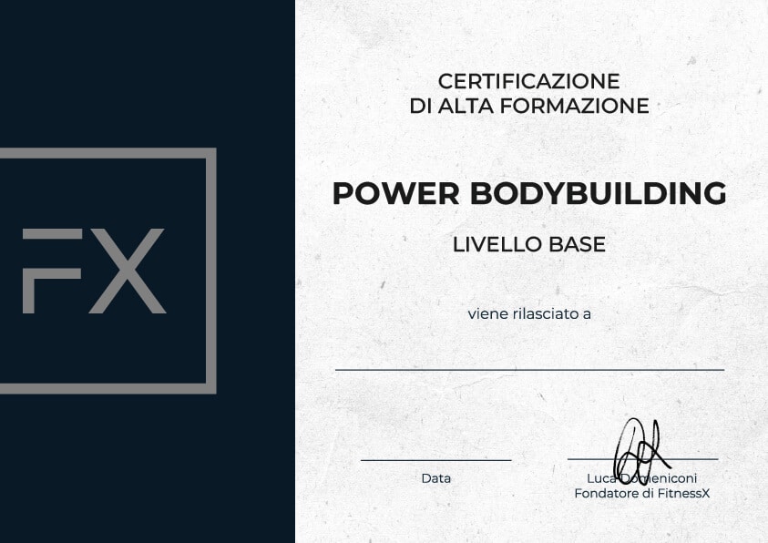 attestato di partecipazione power bodybuilding