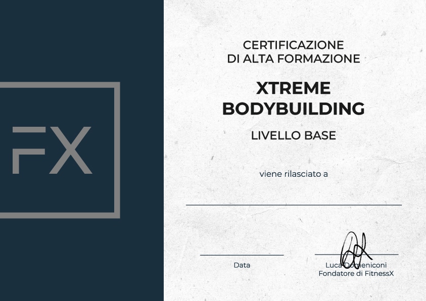 attestato partecipazione xtreme bodybuilding