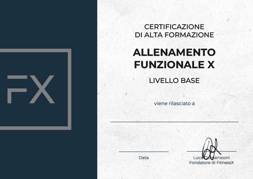 attestato di partecipazione videocorso allenamento funzionale x